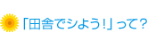 「田舎でシよう！」って？